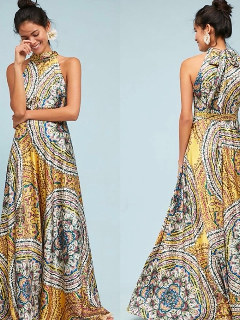 Anthropologie Nicole Miller New York Paisley Maxi Dress